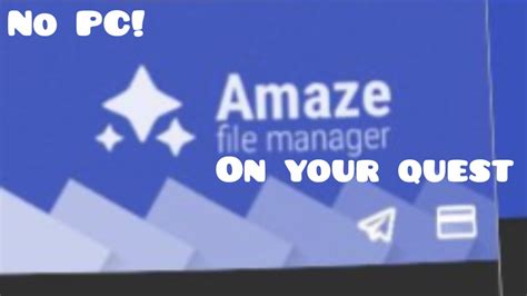 How to get amaze file manager on quest 2 - Follow these steps to set up SideQuest on your PC and transfer files to and from your Quest 2: Enable developer mode on your headset. Install and configure SideQuest. Make sure your headset shows as connected. Select “ Manage files on the headset ” from the SideQuest menu. Use the “Save” icon to download files or folders to your PC or ... 